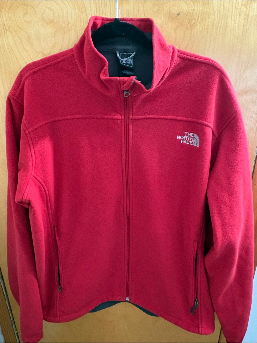 The North Face Men’s Red Fleece Jacket - Full Zip Large